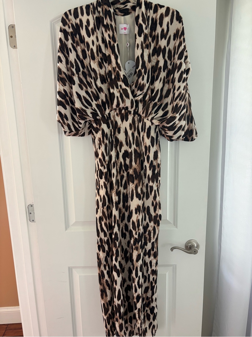 Love Leopard Print Maxi Dress in Beige and Black
